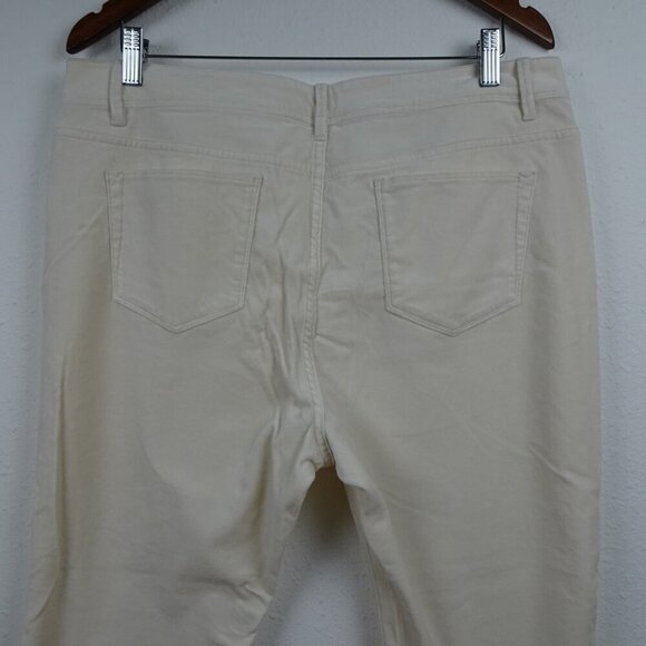 J. Jill Brushed Cotton Pants Women's Petite Size 16 Off White Soft Cropped - Picture 5 of 9